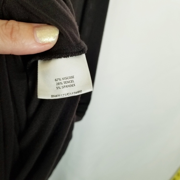 EILEEN FISHER Black Faux Wrap Tank Midi Dress Size Medium - Picture 8 of 13